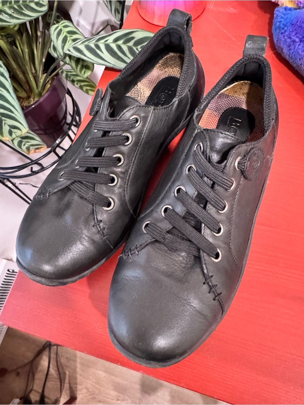 Born Black Leather Slip-On Sneakers for Women